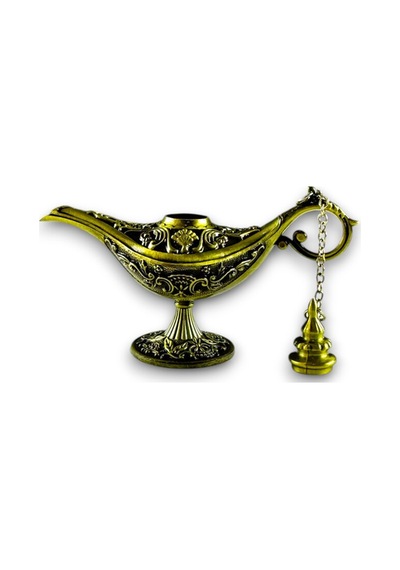 Aladdin Sihirli Lamba Tütsülük Buhardanlık Dekoratif Biblo 11 CM - Gold
