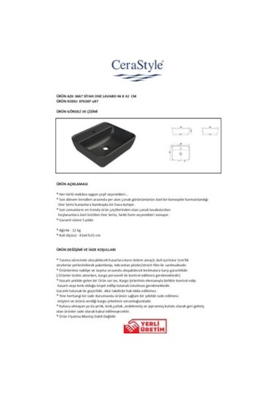 Siyah Renkli 46x42 Cm Lavabo Tasarımı 508 Yeşil
