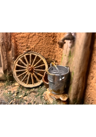 Ahşap Ve Kil Detaylara Sahip Minyatür El Yapımı Rustik Çiftlik Evi Diorama, 3d Koyun Figürler