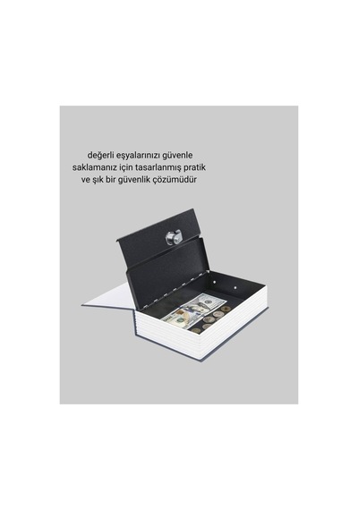 Gizli Kitap Kasa Metal Gövdeli Anahtarlı - Hs08373088-7343