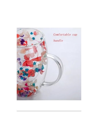 Organik Çiçekli Borosilikat Bardak 350 Ml. Royaleks-brd-150 Bh Şeffaf