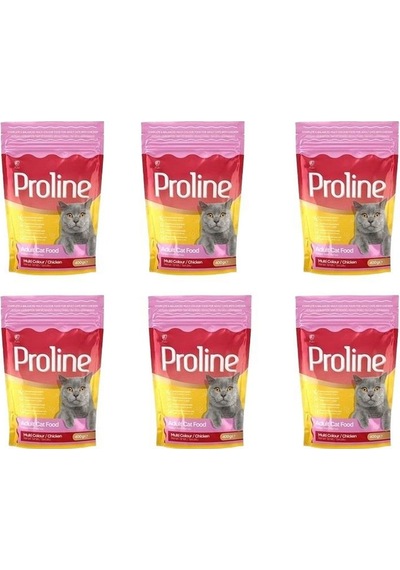Pro Line Renkli Taneli Tavuklu Yetişkin Kedi Maması 6 x 400 G