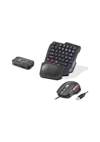 Mobil Oyun Klavye Mouse Dönüştürücü Seti Rgb Siyah K191 Diğer