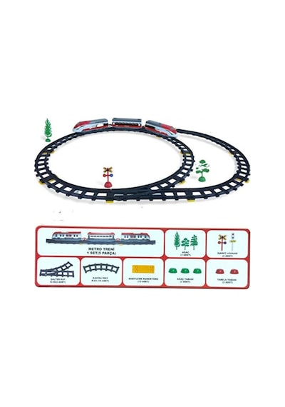 Oyuncak Hızlı Tren Seti 40 Parça - Pilli, Işıklı, Sesli Ve Raylı Büyük Boy Tren 308 Cm Pist