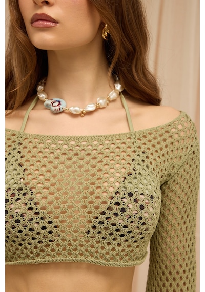 Mai Collection Forio Yeşil Triko Crop Etek Takım