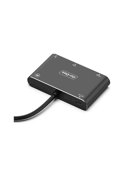 Go Des GD-8762 5 in 1 HDMI VGA AV Dönüştürücü Adaptör Ses ve Görüntü Aktarım Bluetooh v4.2 EDR - Siyah ZORE-260751