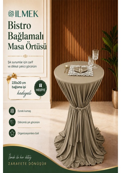 Dertsiz Bağlamalı Bistro Masa Örtüsü - Düğün Davet Organizasyon Otel Restoran Kokteyl Masa Örtüsü Çikolata Çikolata Dertsiz Bağlamalı Bistro Masa Örtüsü - Düğün Davet Organizasyon Otel Restoran Kokteyl Masa Örtüsü Çikolata Çikolata