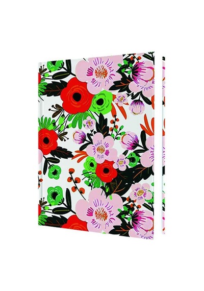 Deffter Spring 2025 Abstract Flowers Sert Kapak 14x20 Çizgili 64899-3 Standart