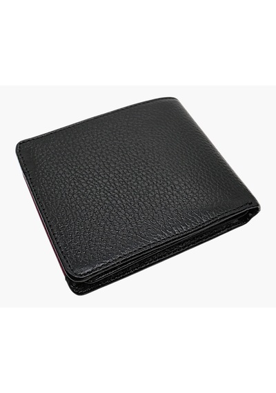 Westpolo Hakiki Deri Kağıt Para Ve Bol Kart Bölmeli Slim Unisex Cüzdan - Siyah-bordo Siyah-cr Bordo