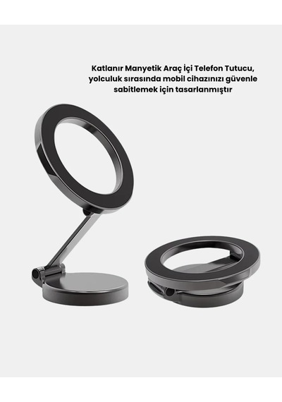 Ers Manyetik Katlanabilir Araç Telefon Tutucu Magsafe Uyumlu, 360 Ayarlanabilir, Güçlü Mıknatıs 66604326