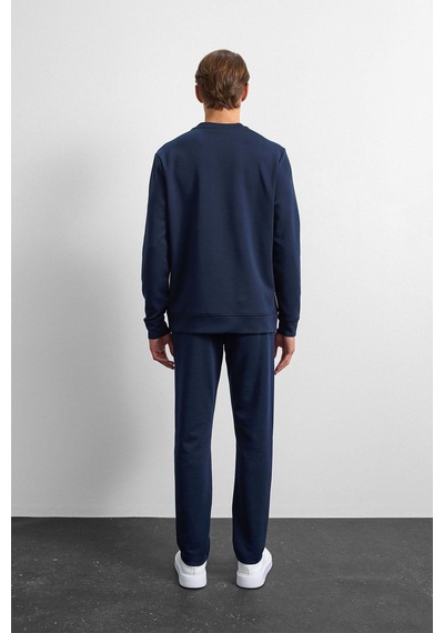 Backandbond Lacivert Bisiklet Yaka Gizli Fermuarlı Sweatshirt