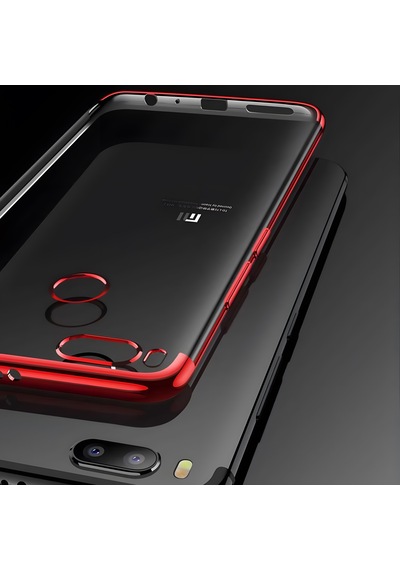 Xiaomi Mi 5x Kılıf Dört Köşeli Lazer Silikon Kılıf Kırmızı