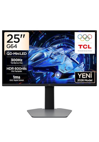 Tcl 25g64 25 İnç Fhd Mini Led Oyuncu Monitörü, 300 Hz, 1 Ms Gtg, Hdr600, Freesync Premium