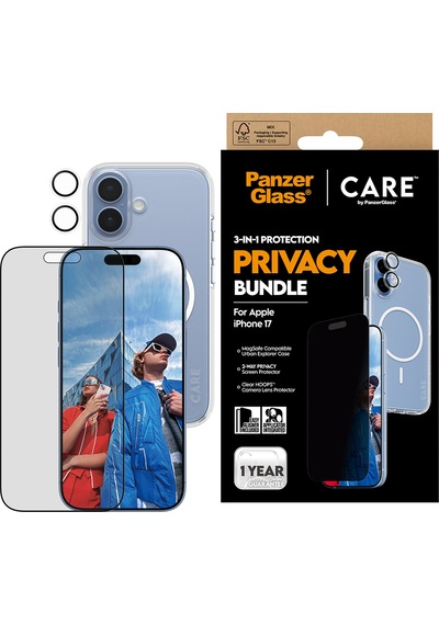 Care By Panzerglass Flagship Apple Uyumlu iPhone 17 3'lü Gizli/hayalet Ekranlı Set - Bundle Uwf+kılıf+lens