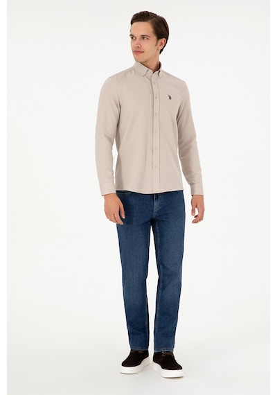 U.s. Polo Assn. Erkek Taş Gömlek Basic 50296777-vr049 Taş U.s. Polo Assn. Erkek Taş Gömlek Basic 50296777-vr049 Taş
