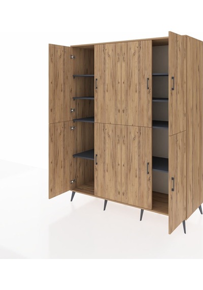 Kronos Gardrop 8 Raflı 8 Kapaklı 176x59x221 Çam-çam/antrasit Beyaz Kronos Gardrop 8 Raflı 8 Kapaklı 176x59x221 Çam-çam/antrasit Beyaz