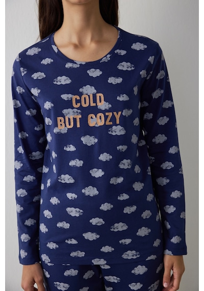 Penti Lacivert Cloudy Night Pantolon Pijama Takımı