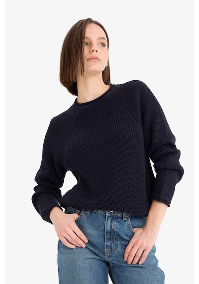 Defacto Coool Regular Fit Bisiklet Yaka Triko Kazak L2567az25wnnv215 Lacivert