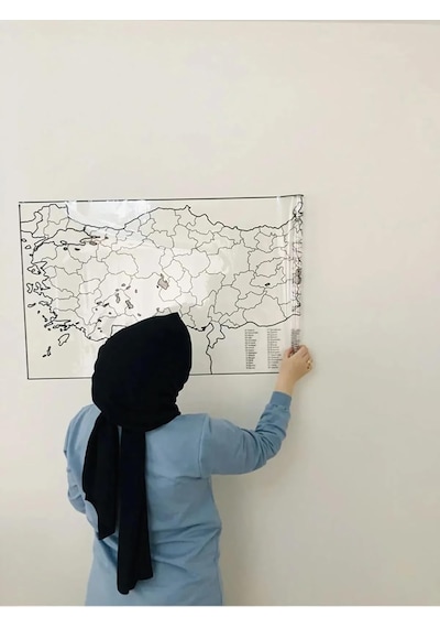 Türkiye Haritası Akıllı Statik Tutunan Doldurulabilir Yapışkansız Pratik Şeffaf Türkiye Haritas Diğer
