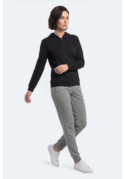 Slazenger Sera I Kadın Fermuarlı Siyah Sweatshırt