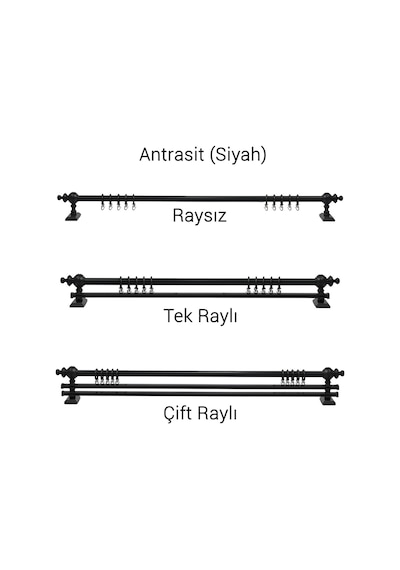 Perdejim Ahşap Rustik Perde Askısı - Rustik Borusu - Raylı Ve Raysız
