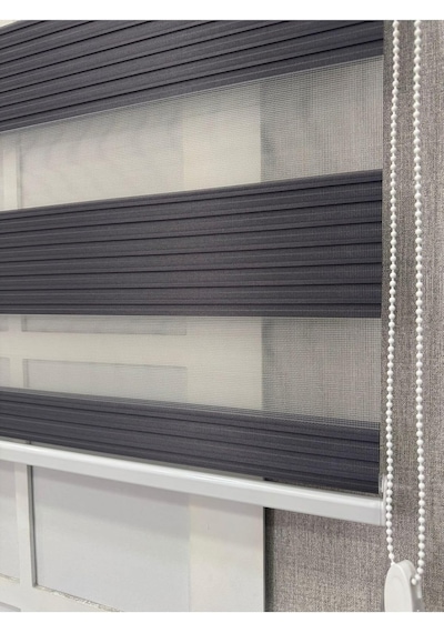 Zebra Stor Geniş Plise Güneşlik Perde, Antrasit Gri, 160 X 200 Diğer