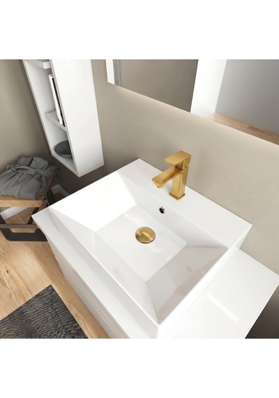Adell Bloc Lavabo Bataryası Mat Altın Fırçalı Brushed Gold Modern Lavabo Musluğu 159401018