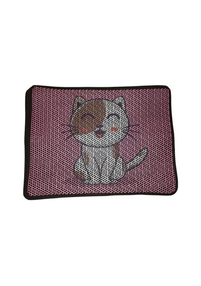 Nanbell Büyük Elekli Çift Katlı Kedi Kumu Paspası 75x59 Cm Desenli No:11
