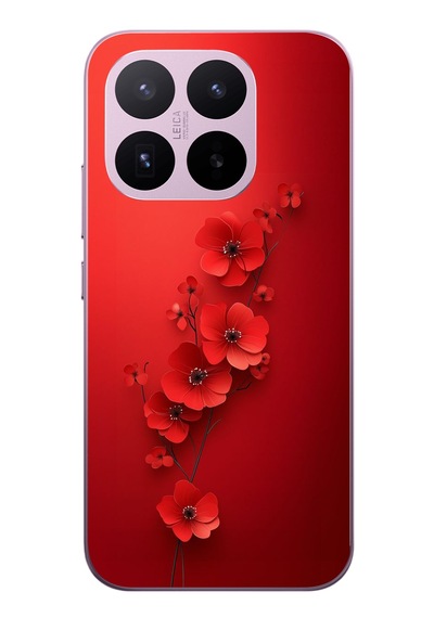 Xiaomi 17t Uyumlu Kırmızı Kardelenler Baskılı Silikon Kılıf Renkli