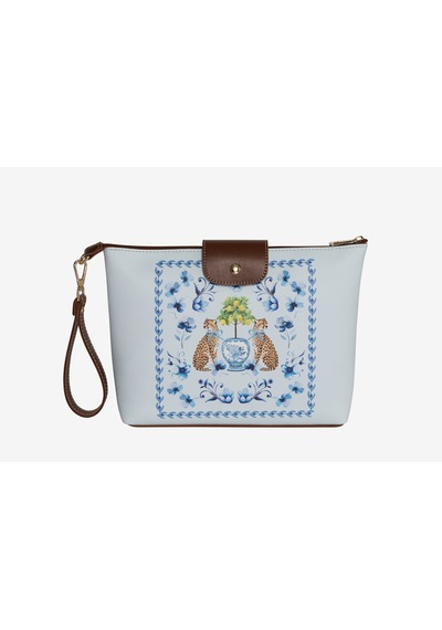 Açık Mavi Suni Deri Clutch&portföy Çanta 30x21 Cm