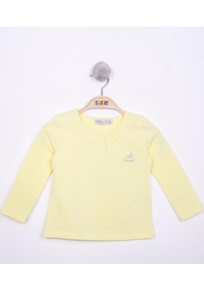 Toontoy Kids Toontoy Kız Çocuk Göğsü Princess Nakışlı T-shirt Sarı Toontoy Kids Toontoy Kız Çocuk Göğsü Princess Nakışlı T-shirt Sarı
