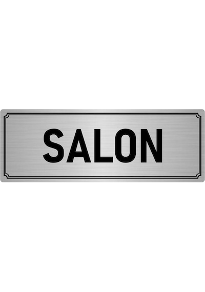 Metal Yönlendirme Levhası, Departman Kapı İsimliği Salon 7x20 cm Gümüş Renk