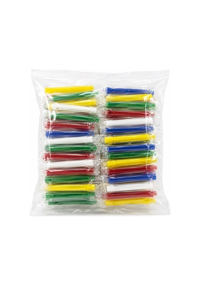 Uzun Renkli Plastik Sipsi - 40 Adet
