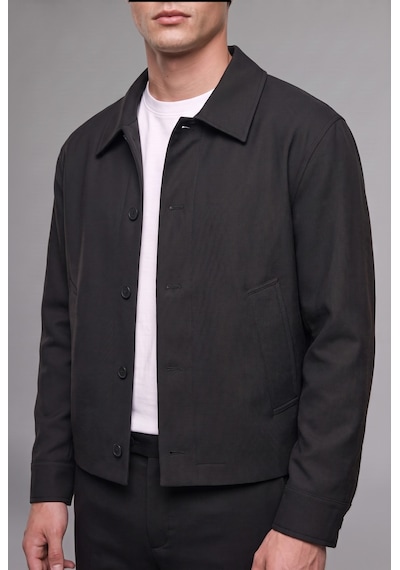 Defacto Regular Fıt Polo Yaka Düğmeli Yan Cepli Blazer Ceket H4697ax26aubk27 Siyah-bk27