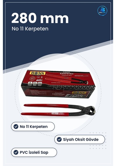 Kerpeten No 280 Mm Siyah Oksit Kaplama Gövde Pvc Saplı Hırdavat E