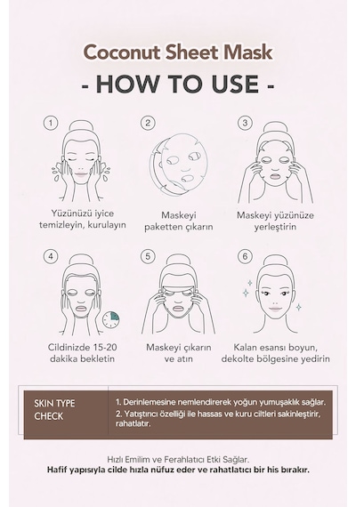 Lebelage Hindistan Cevizi Özü İçeren Nemlendirici Kağıt Maske Lebelage Fruit Coconut Mask