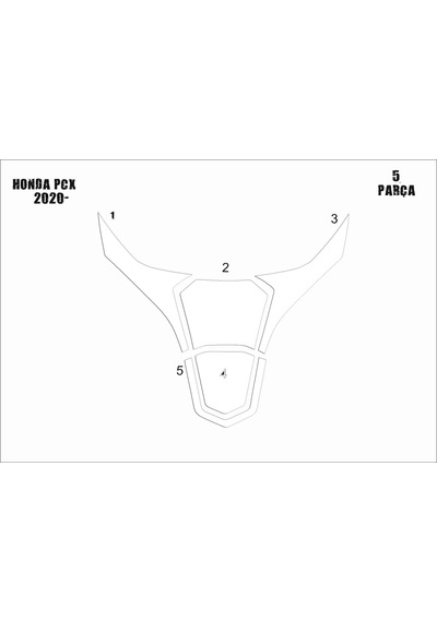 Honda Pcx 2021-2024 Tank Pad Ve Grenaj Kaplama 5 Parça Siyah 70932524