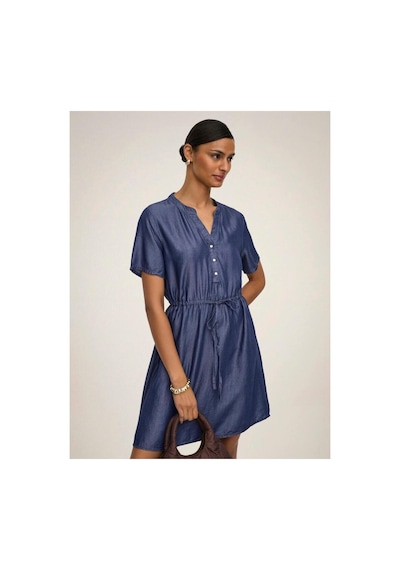Jdy Elbise Jdyjasper S/s Dress Wvn Dark Blue Denim