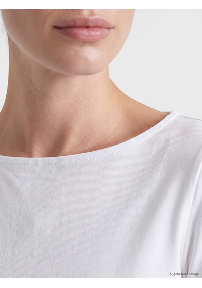 Lc Waikiki Lc Waıkıkı Beyaz Kayık Yaka Kadın Body