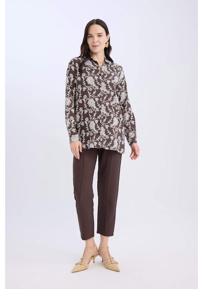 DeFacto Loose Fit Desenli Uzun Kollu Gömlek Tunik T0609AZ25SPBN539