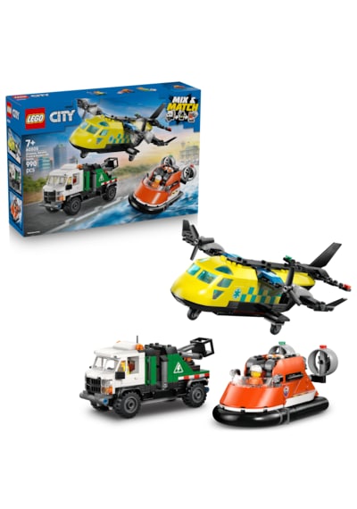 LEGO® City Uçak, Servis Kamyonu ve Hoverkraft Karışımı 60505 -7 Yaş ve Üzeri Çocuklar İçin Yaratıcı Oyuncak Yapım Seti (990 Parça)