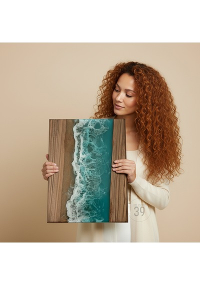 Bright Ocean Ceviz Sunum Tahtası 48x32 Cm Ceviz