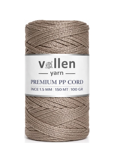 1.5mm-150mt Polyester Makrome Ipi, Supla Ipi, Çanta Ipi, Bileklik Ipi, Makrame, Taş Rengi
