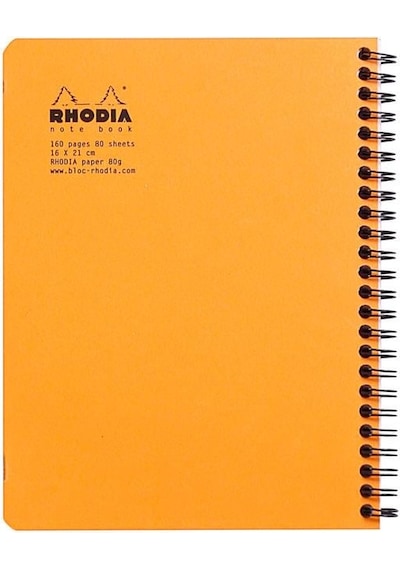 Rhodia Classic Yandan Spiralli A5+ Kareli Defter Turuncu Diğer