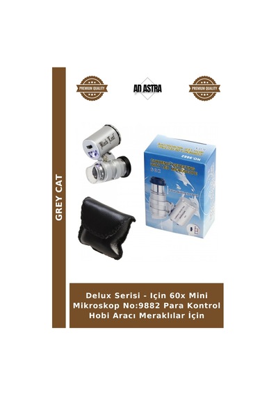 Delux Serisi - Için 60x Mini Mikroskop No:9882 Para Kontrol Hobi Aracı Meraklılar İçin