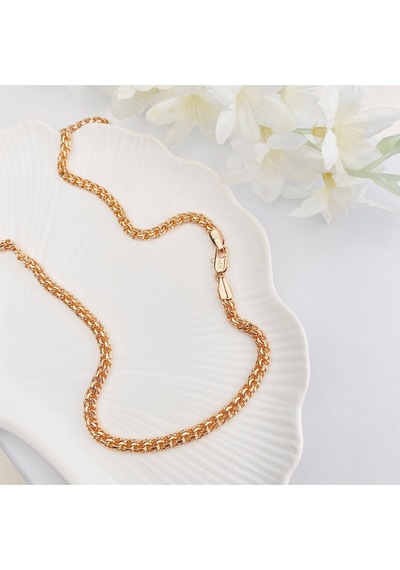 Ezme Zincir Kolye Hasır Kolye Vintage Model Çelik Kararmaz Xuping Vip Seri Rose 50cm Rose Rose Gold