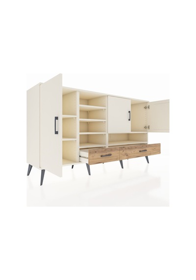 Kronos Konsol 8 Raflı 2 Çekmeceli 3 Kapaklı 176x59x99 Aytaşı-ayta Aytaşı-aytaşı/çam