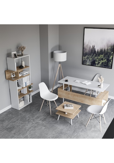 Lagomood İrony İnfy Ofis Takımı Beyaz Meşe