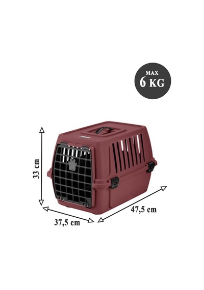 Kedi Köpek Evcil Hayvan Taşıma Çantası 47,5 X 33,5 X 33 Cm 6 Kg Taşıma Kapasitesi Bordo