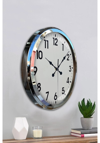 Zentime Krom Şıklık 52 Cm Metal Modern Duvar Saati Çok Renkli